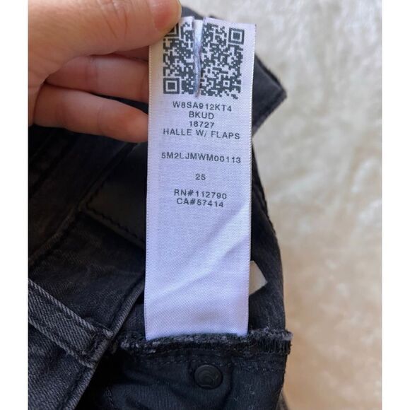 True Religion Halle Mid-Rise Super Skinny Faded Black Jeans with Flaps, Size 25 - Picture 9 of 16